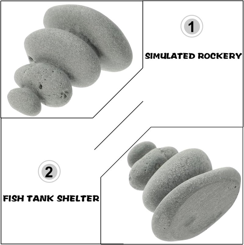 balacoo Balanced Stones Cairn for Zen Garden Decor: Realistic Stacked Stone Ornament for Sand Table, Fish Tank, Micro Landscape Decoration - 2.56" - Image 3